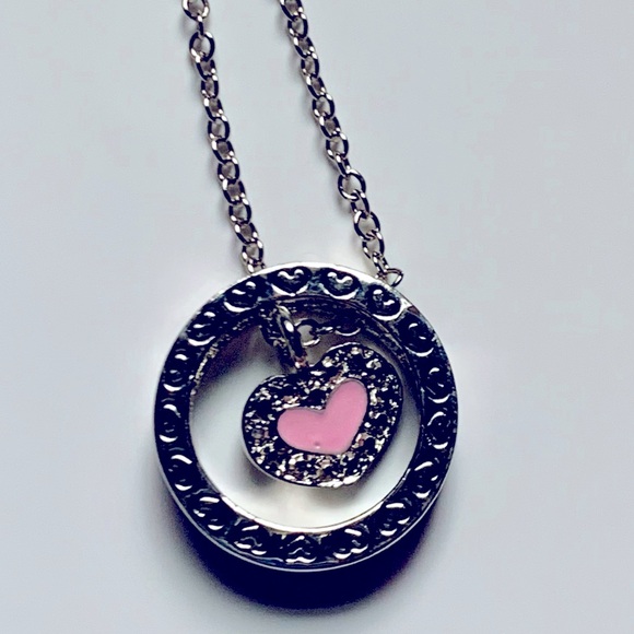 👯‍♀️ “Best Friends” Pink Heart 🩷 Necklace & Removable Ring Set by Cookie Lee - Picture 3 of 11